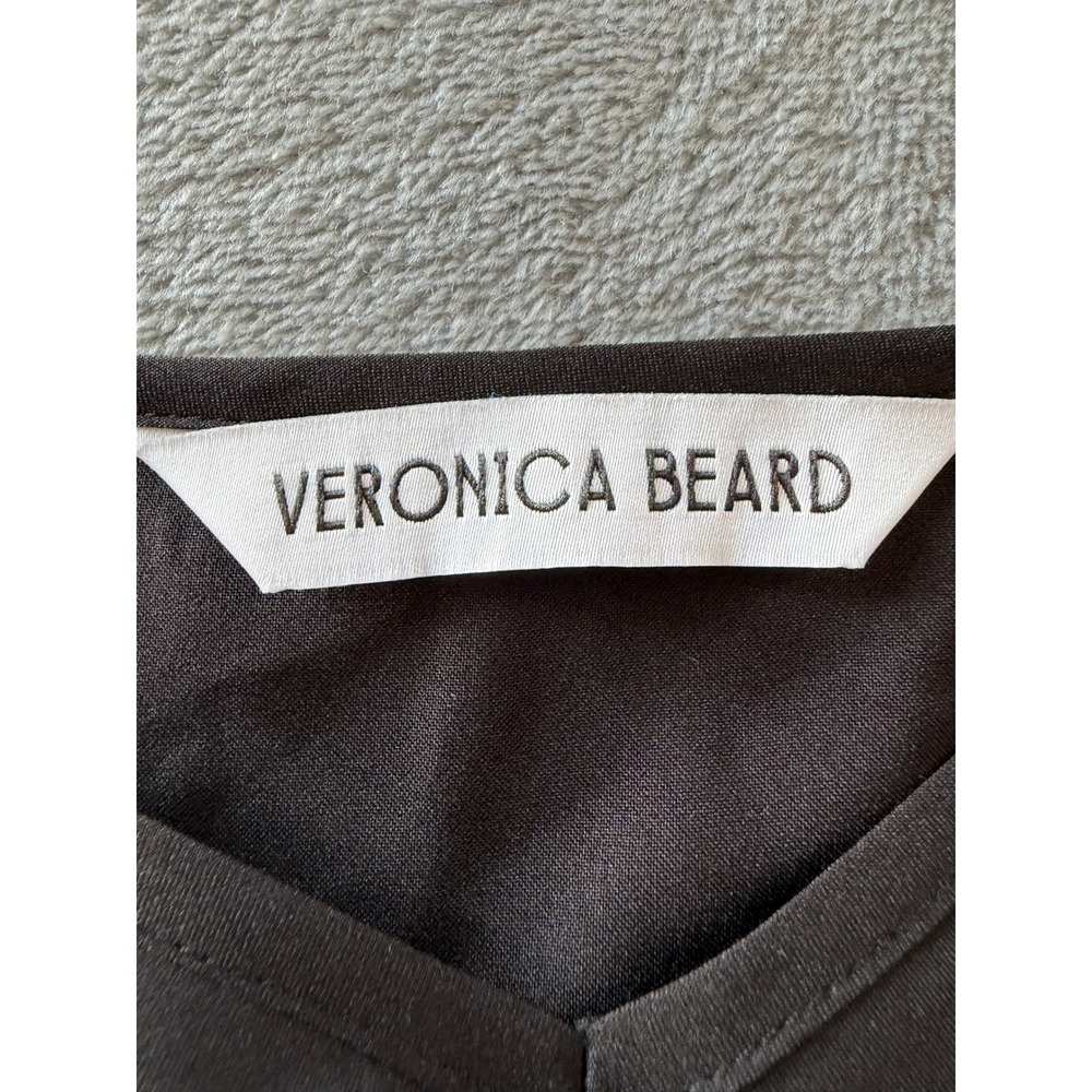 Veronica Beard Black 100% Silk V-Neck Slip Dress Little Black Dress Romantic LBD - Picture 4 of 8